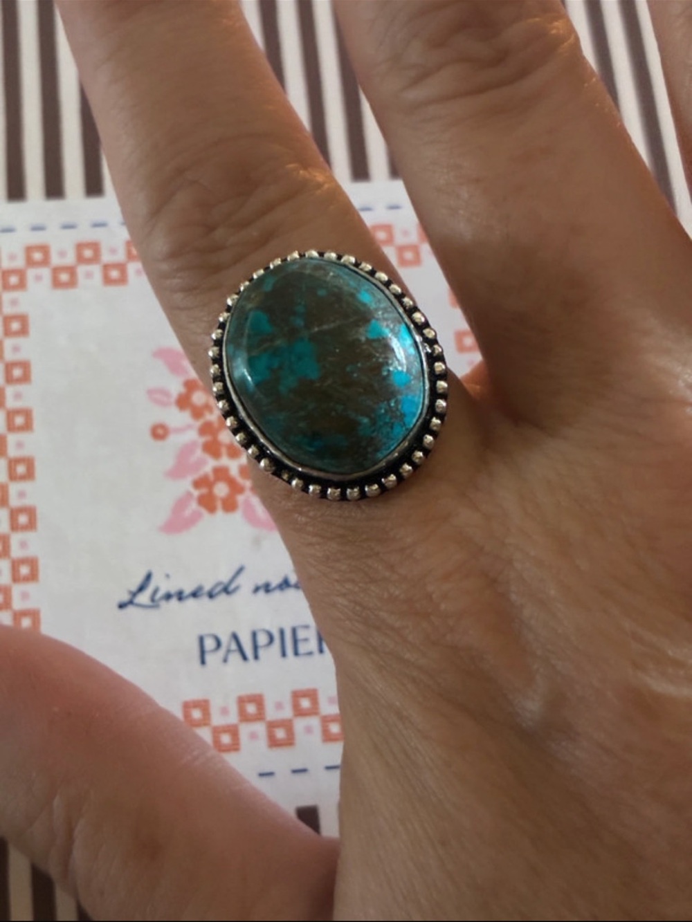 925 Silver Turquoise Gemstone Vintage STYLE Ring 9